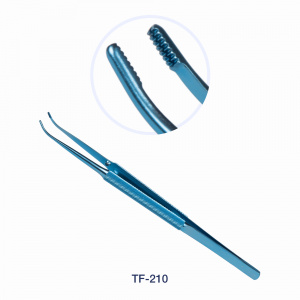 Пинцет м/х атравматичный, плавно изогнутый, 173 мм, титан